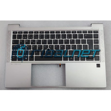 Top Cover Silver com Teclado HP ELITEBOOK 845 G7, Com Fingerprint, Backlight e Stickpoint, Sem Touchpad