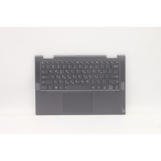 Top Cover com Teclado Gray Lenovo Yoga 7-14ITL5, com Backlight, com Touchpad, Enter Pequeno, layout em Russo Top Cover com Teclado Gray Lenovo Yoga 7-14ITL5, com Backlight, com Touchpad, Enter Pequeno, layout em Russo