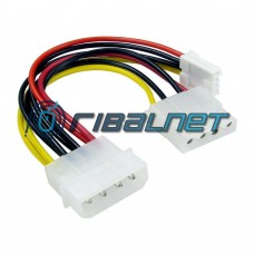 ADAPT. MOLEX 4-Pin M to 4-pin F + 4-pin Floppy 