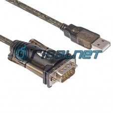 Adaptador USB 2.0 para RS232 COM DB9M 9 pinos M - cabo de 1,8 m