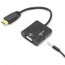 Adaptador HDMI M para VGA DB15F com cabo 25cm + Conversor Audio WHITE