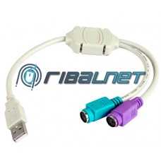 Adaptador USB a 2xPS2 cabo