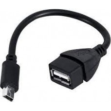 Cabo Adaptador OTG - Mini USB B 5 pinos para USB A Host Fêmea 
