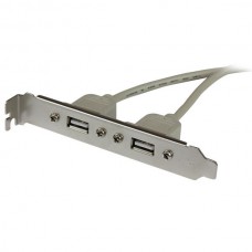 2 Port USB A Slot Plate Case Adapter Bracket w/ Internal USB Cables