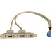 Placa adaptadora de caixa com ranhura USB A de 2 portas com cabos USB internos