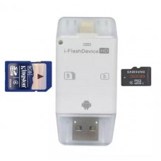 Adaptador Lightning 8 Pin um leitor de cartão SD um MicroSD e  USB