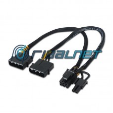 CABO ADAP.VGAS 2xMOLEX MACHO a 6+2 PIN M- 0.2M