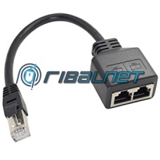 ADAPTADOR DIVISOR RJ45 MACHO PARA 2X RJ45 FÊMEA FTP 25CM