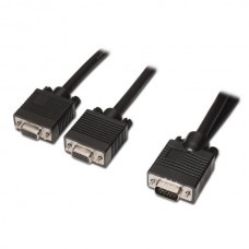 CABO DUPLICADOR VGA DB15M / 2xVGA DB15F Dual cables 45cm cor BLACK VGA