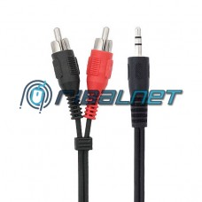 Cabo AUDIO Jack 3,5mm Macho Stereo - 2 RCA Macho (5 mts) AUDIO