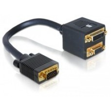 CABO DUPLICADOR VGA DB15M / 1xVGA DB15F + DVI 24+5 F Bloco 20cm VGA