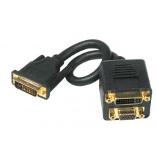 CABO DUPLICADOR DVI 24+5 M / 1xVGA DB15F + DVI 24+5 F Bloco 20cm VGA