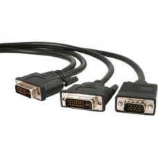 CABO DUPLICADOR DVI 24+5 M / 1xVGA DB15M + DVI 24+5 M Dual cables 1,8m VGA
