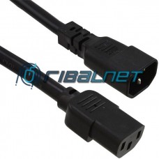 Cabo alimentação C14 M / C19 F 250V 15A 1,22m PVC UPS POWER CORD