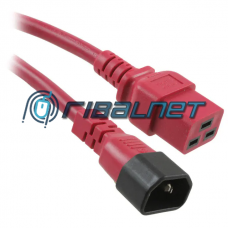 Cabo alimentação C14 M / C19 F 250V 15A 90cm PVC UPS POWER CORD