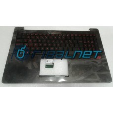 Teclado PT Asus G501VW-76A96PB1 Top Cover Retroiluminado c/Teclas Pretas (Letras Vermelhas)