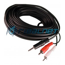 Cabo AUDIO Jack 3,5mm Macho Stereo - 2 RCA Macho (10 mts) AUDIO